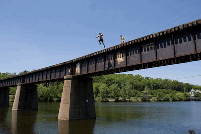 jump off bridge gif